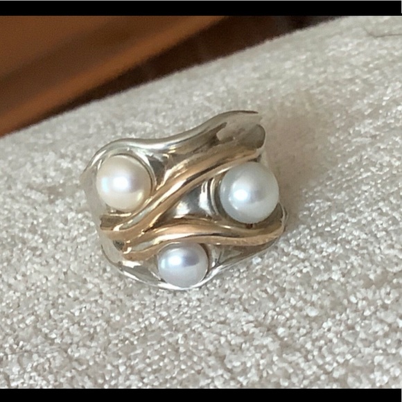 Hagit Gorali Sterling Silver & 14k gold Pearl ring - Picture 6 of 13